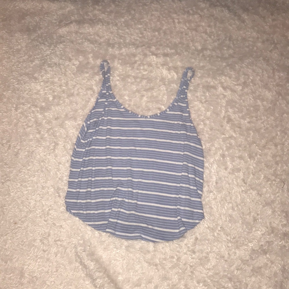 Purplish bluish with white stripes tank top
